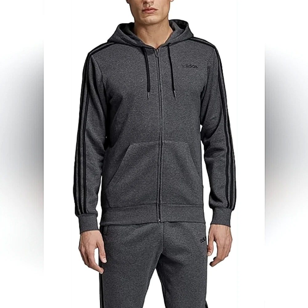 Men's Adidas Essentials 3-Stripe Fleece Hoodie - Size XL